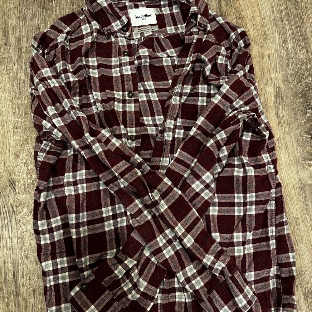 Goodfellow & Co Men's Maroon Plaid Shirt